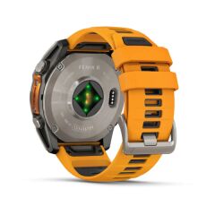 Garmin Fenix 8 – 51 mm AMOLED Sapphire Titanyum Turuncu/Grafit Kayışlı