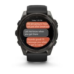 Garmin Fenix 8 – 51 mm AMOLED Sapphire Karbon Gri DLC, Siyah/Gri Silikon Kayışlı