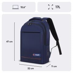 MACK MCC-006BL 15.6'' OFFİCE USB GİRİŞLİ NOTEBOOK SIRT ÇANTASI LACİVERT (DAHİLİ USB ŞARJ PORTU)