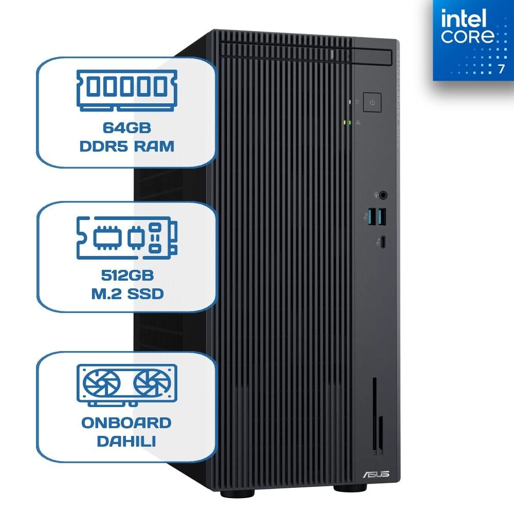 Asus ExpertCenter P500MV-C724016512B0D Core 7 240H 64 GB DDR5 512 GB M.2 SSD W11P Desktop