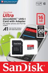 SANDISK SDSQUAR-016G-GN6MN 16GB SDHC 98MB Class 10 Micro SD
