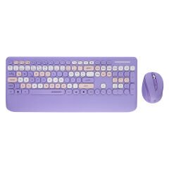 EVEREST KM-6281 CANDY RENKLİ TUŞLU MOR KABLOSUZ Q MULTİMEDİA KLAVYE + MOUSE SET