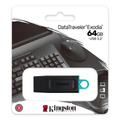 KINGSTON DATATRAVELER EXODIA 64GB USB 3.2 FLASH BELLEK DTX/64GB