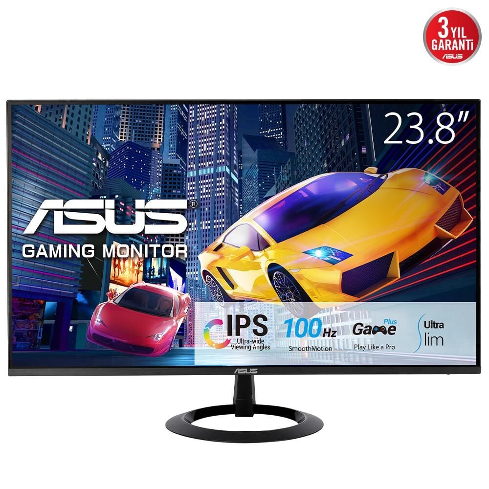 ASUS VZ24EHF 23.8 IPS FREESYNC 1920X1080 1MS 100HZ 250CD HDMI VESA 3YIL EYECARE FLICKER-FREE ÇERÇEVESİZ DÜŞÜK MAVİ IŞIK ULTRA SLIM MONİTÖR 90LM07C0-B01470