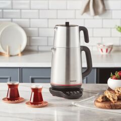 HOMEND 1708 ROYALTEA PASLANMAZ ÇELİK KONUŞAN ÇAY MAKİNESİ