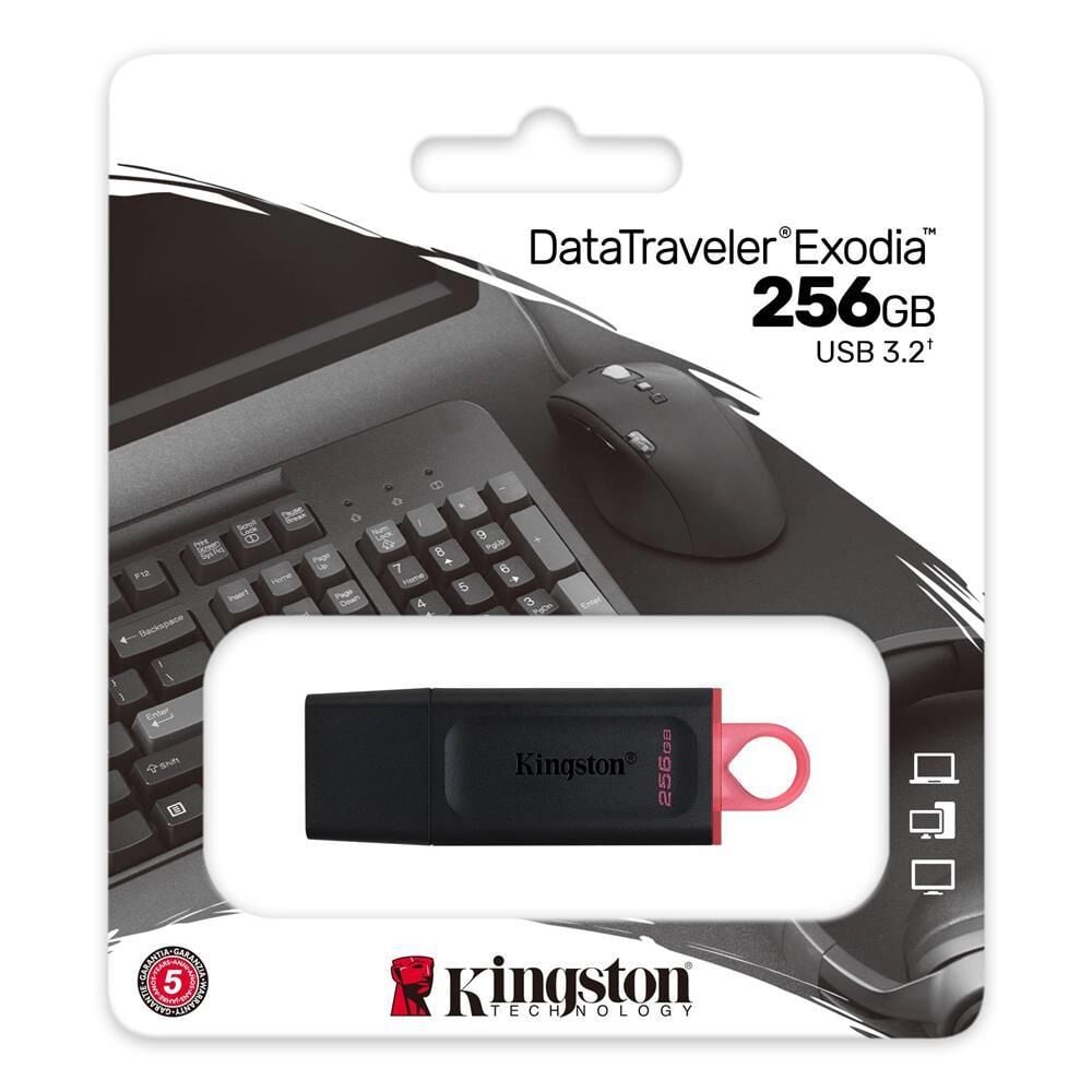 KİNGSTON DTX/256GB 256GB USB3.2 GEN 1 DATATRAVELER EXODİA (BLACK + PİNK)FLASH BELLEK