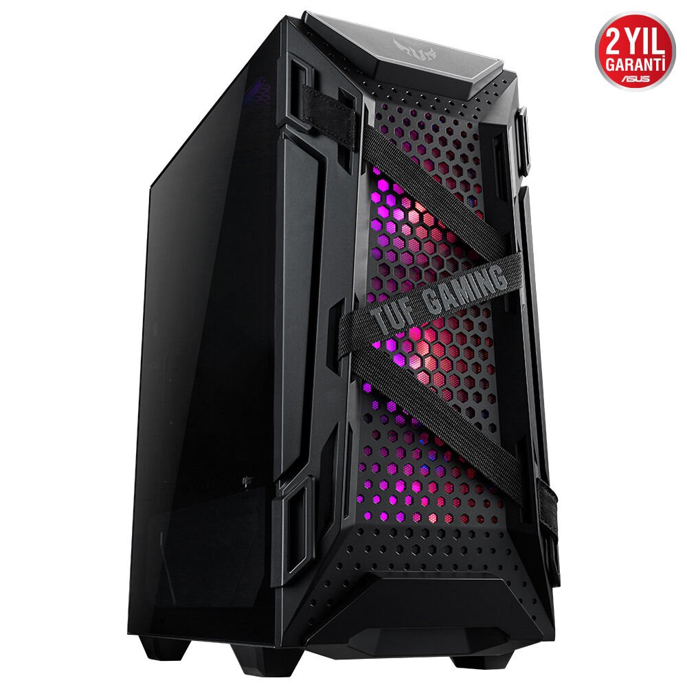 ASUS GT301 TUF GAMİNG TEMPERED GLASS RGB USB 3.1 ATX ADRESLENEBİLİR OYUNCU BİLGİSAYAR KASASI 90DC0040-B49000