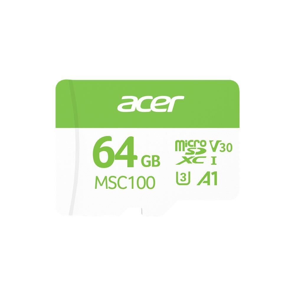 ACER MSC100 64GB MİCROSD U3 V30 A1 AKSİYON KAMERA & GÜVENLİK KAMERASI UYUMLU