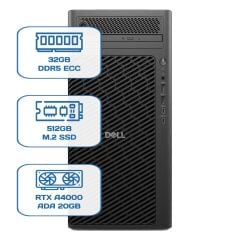 DELL PRO MAX TOWER T2 CORE ULTRA 9 285K 32GB ECC RAM 512GB M.2 SSD RTX A4000 ADA 20 GB W11P WS