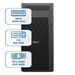 DELL PRO MAX TOWER T2 CORE ULTRA 9 285K 32GB ECC RAM 1TB M.2 SSD RTX 2000 ADA 16GB W11P WS