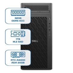 DELL PRO MAX TOWER T2 CORE ULTRA 9 285K 32GB ECC RAM 1TB M.2 SSD RTX A4000 ADA 20 GB W11P WS