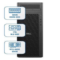 DELL PRO MAX TOWER T2 CORE ULTRA 9 285K 32GB ECC RAM 1TB M.2 SSD RTX 4500 20GB W11P WS