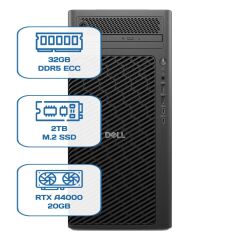 DELL PRO MAX TOWER T2 CORE ULTRA 9 285K 32GB ECC RAM 2TB M.2 SSD RTX A4000 20 GB W11P WS