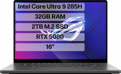 ASUS ROG ZEPHYRUS G16 GU605CW-QR158 ULTRA 9-285H - 32GB RAM - 2TB M.2 SSD - RTX5080 - W11P - 16'' TAŞINABİLİR BİLGİSAYAR