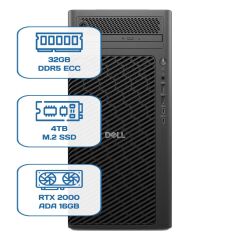 DELL PRO MAX TOWER T2 CORE ULTRA 9 285K 32GB ECC RAM 4TB M.2 SSD RTX 2000 ADA 16GB W11P WS