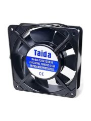 TAİDA FAN 120X38MM PLASTİK KANAT 220V AC KABLOLU KARE METAL KASA SOĞUTUCU FAN 120X120X38MM