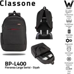 CLASSONE FLORANSA  BP-L400 LARGE 15.6'' UYUMLU SIRT ÇANTASI