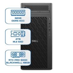 DELL PRO MAX TOWER T2 CORE ULTRA 9 285K 32GB ECC RAM 4TB M.2 SSD RTX PRO 5000 Blackwell 48 GB W11P WS
