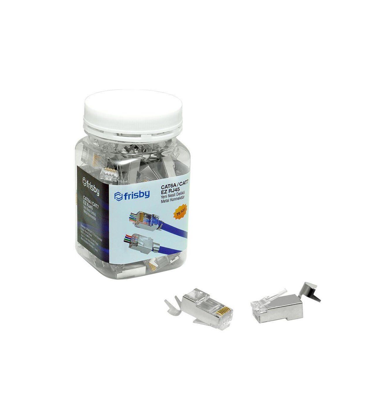 FRİSBY CAT6A/CAT7 EZ RJ45 YENİ NESİL DELİKLİ METAL KONNEKTÖR FNW-RJ4534N
