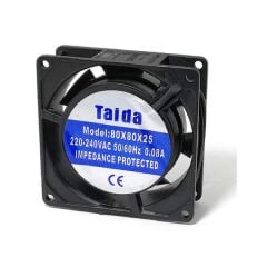 TAİDA FAN 80X80X25 12 VDC PLASTİK GÖVDE PLASTİK KANAT