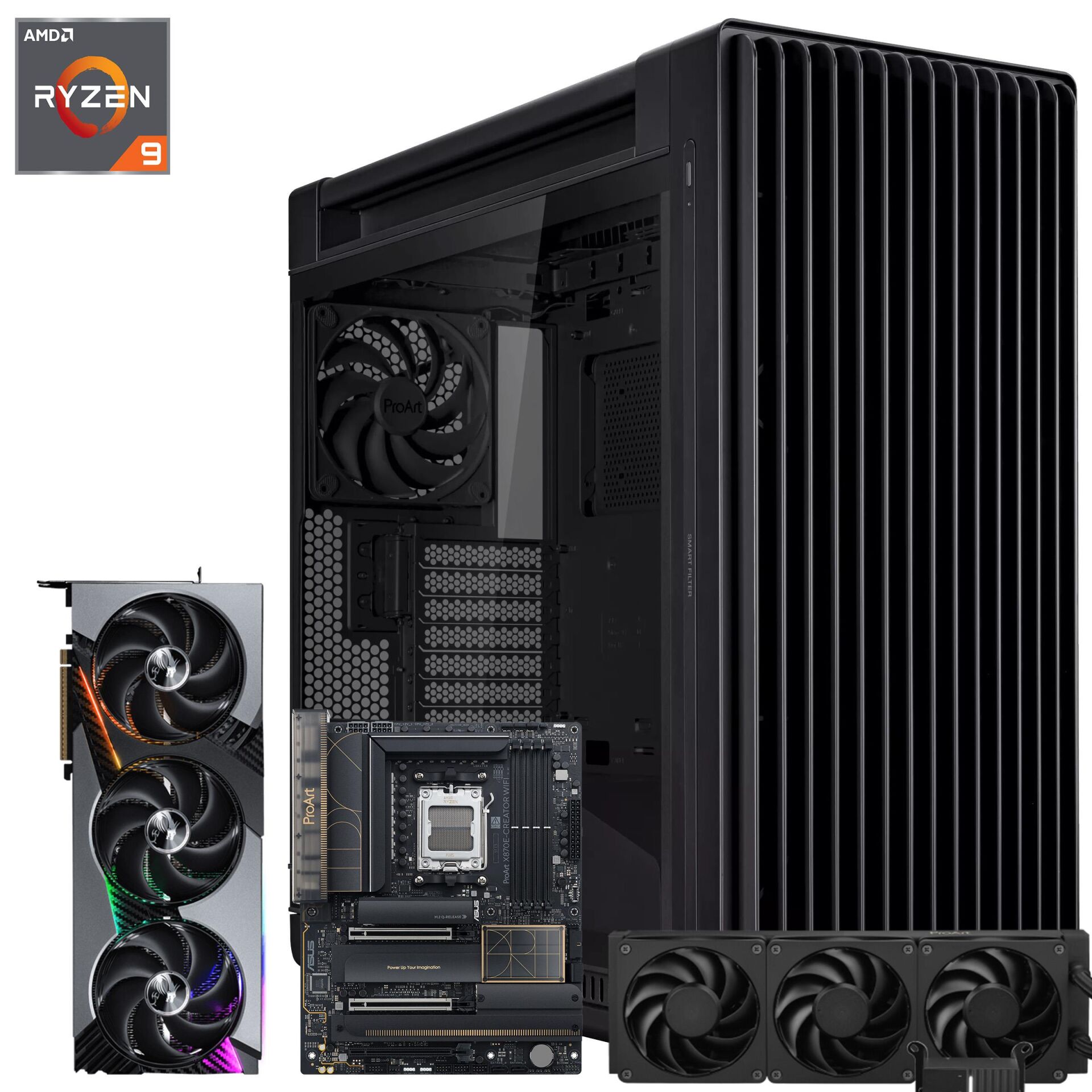 ProArt AMD Ryzen 9 9950X3D 256GB RAM 1TB M.2 SSD 16TB HDD MSI VANGUARD SOC LAUNCH EDITION 32GB