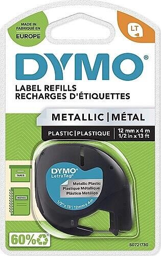 DYMO LETRATAG (12MM*4MT) METALİK GRİ  (59429)  PLASTİK ŞERİT
