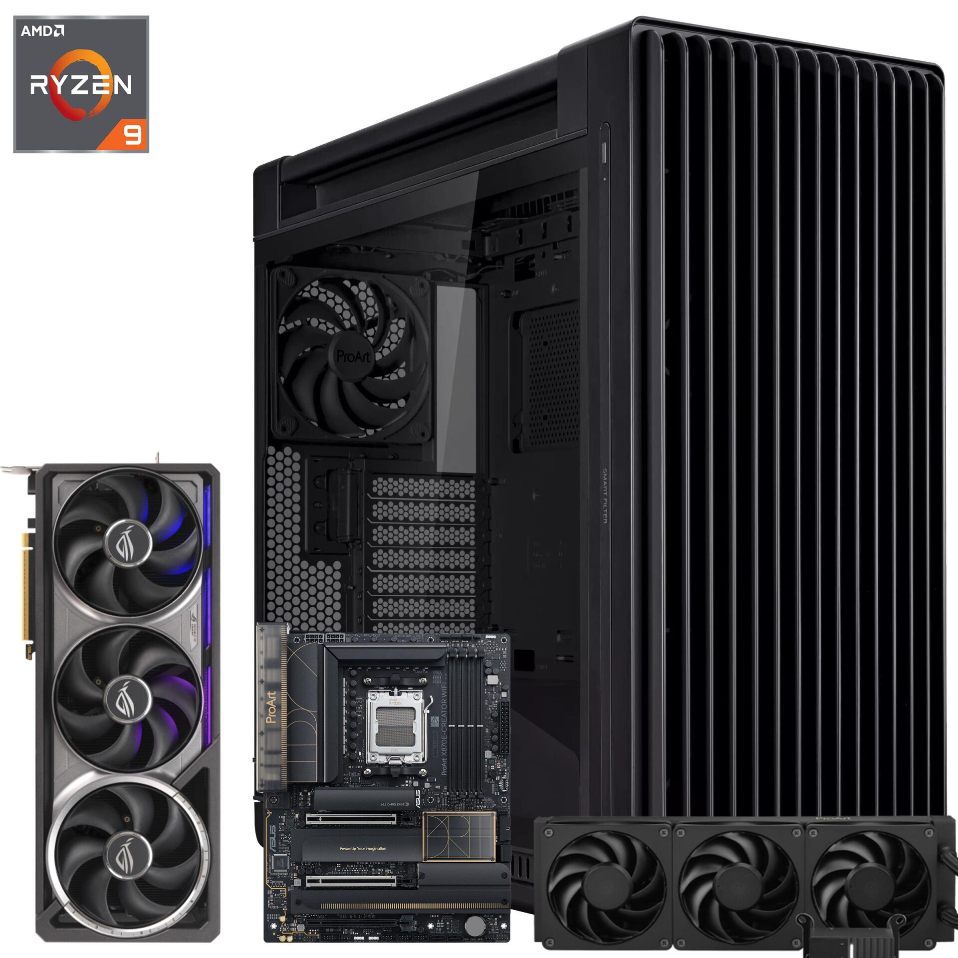 ProArt AMD Ryzen 9 9950X3D 256GB RAM 1TB M.2 SSD 16TB HDD ROG ASTRAL 5090 OC 32GB