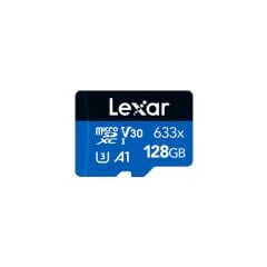 LEXAR 128GB LSDMI128BB633A 633X MICRO SDXC UHS-I WITH SD ADAPTER 100MB/S READ 45MB/S WRITE C10 A1 V30 U3 HAFIZA KARTI