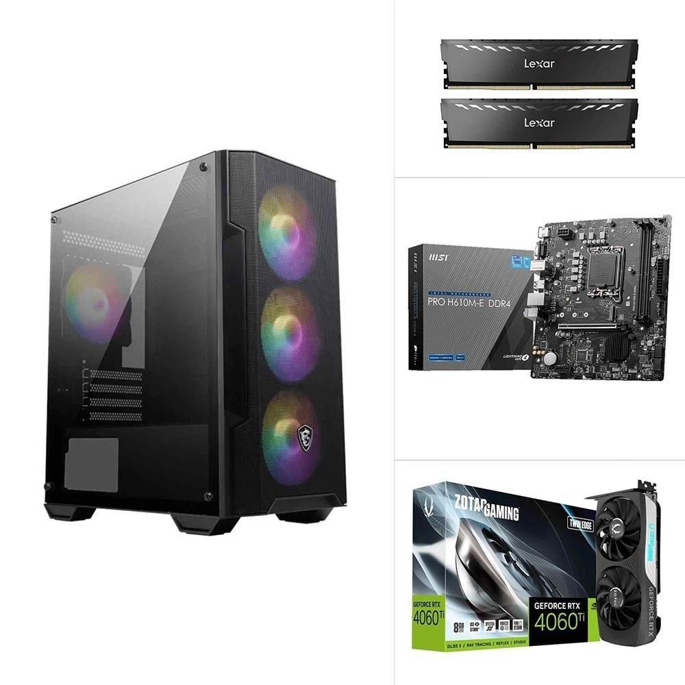 INTEL I5 12400F - RTX 4060 TI 8GB - PRO H610M-E - 500GB SSD - 16GB RAM FreeDOS Masaüstü Bilgisayar