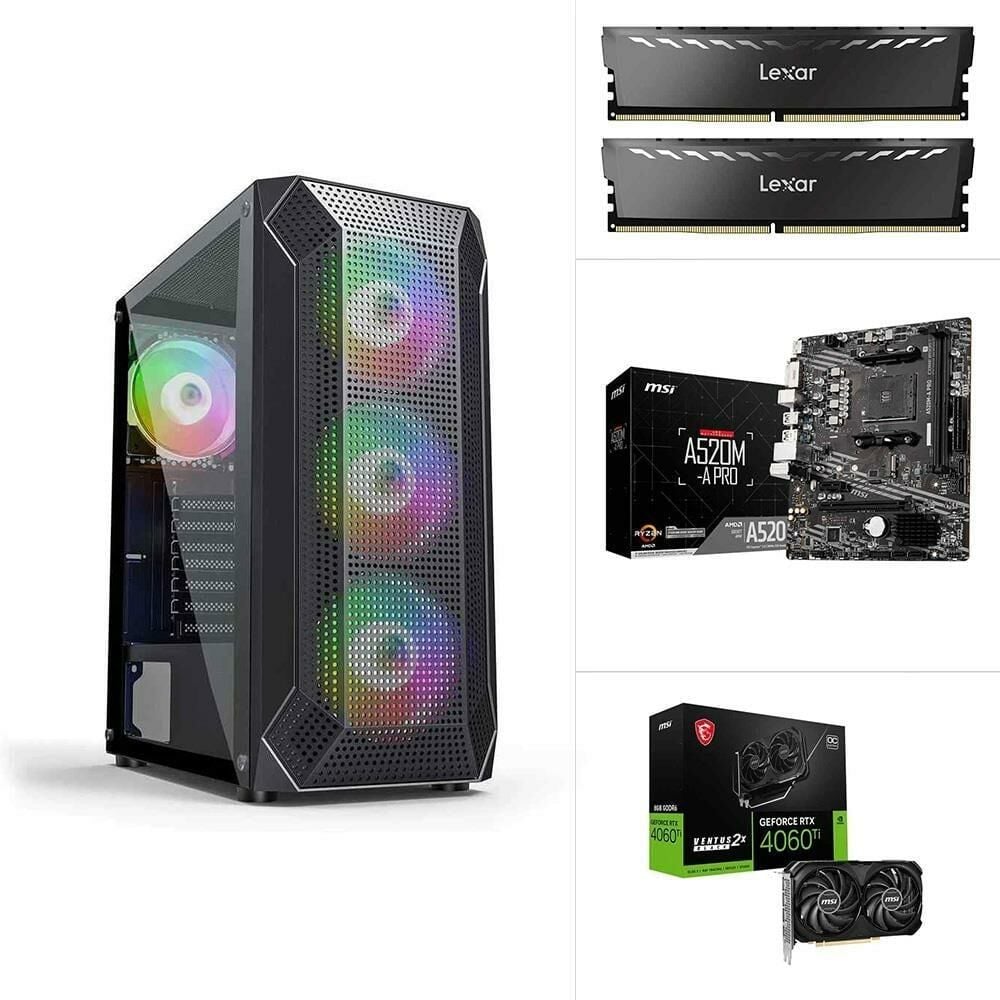 AMD R5 5600 - RTX 4060 TI OC 8GB - A520M-A PRO - 500GB SSD - 16GB RAM FreeDOS Masaüstü Bilgisayar