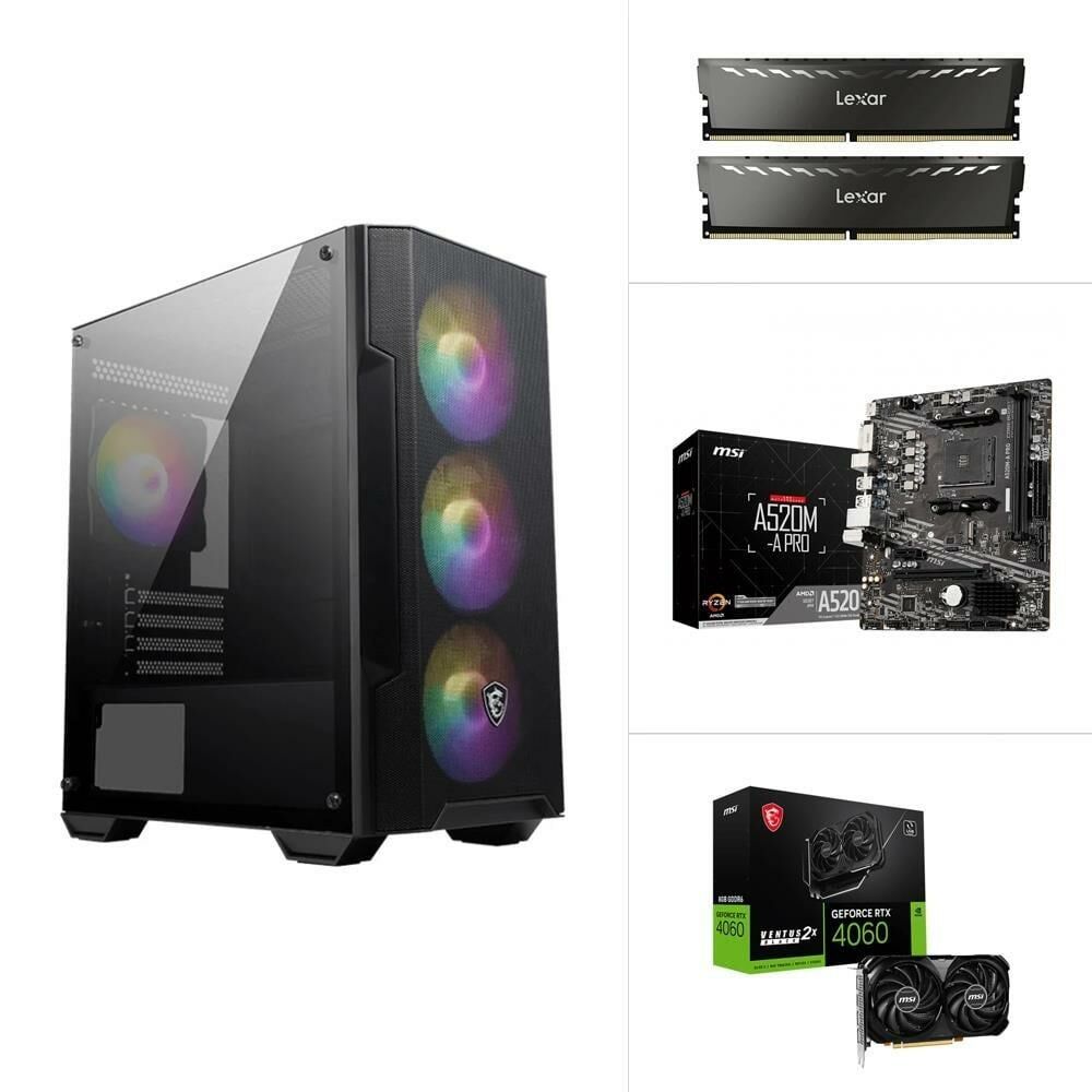 AMD R5 5500 - RTX 4060 8G OC - A520M-A PRO - 500GB SSD - 16GB RAM FreeDOS Masaüstü Bilgisayar