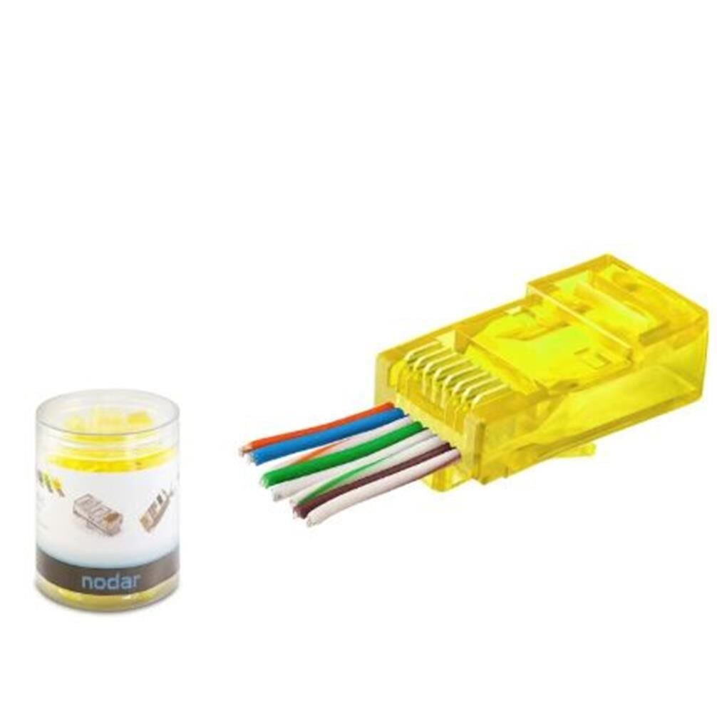 NODAR ND2400 CAT6 EZ RJ45 KONNEKTÖR 100 ADET PLASTİK KUTU - SARI