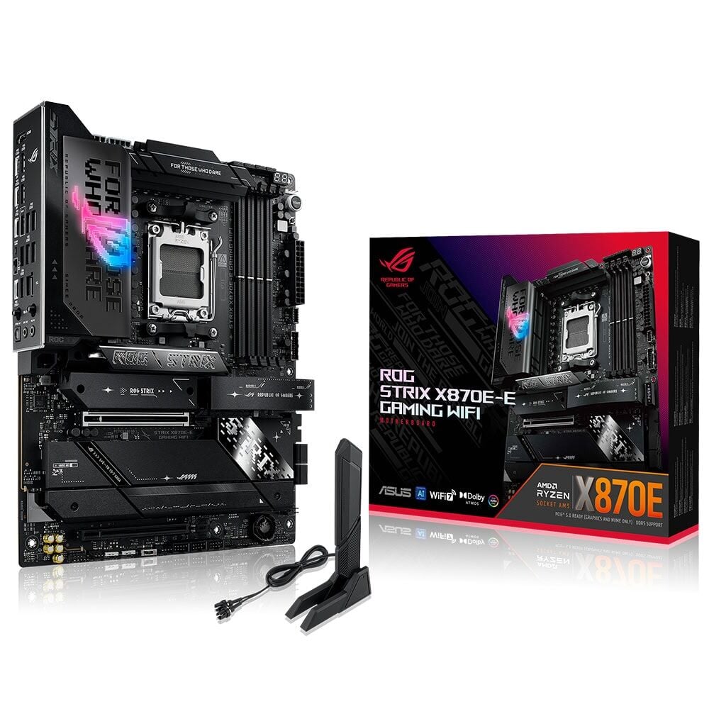 ASUS ROG STRIX X870E-E GAMING WIFI AMD AM5 DDR5 8000 HDMI 2XUSB4 5X M2 USB3.2 WİFİ 7 + BT AURA RGB 5GBİT LAN ATX ANAKART 90MB1IB0-M0EAY0