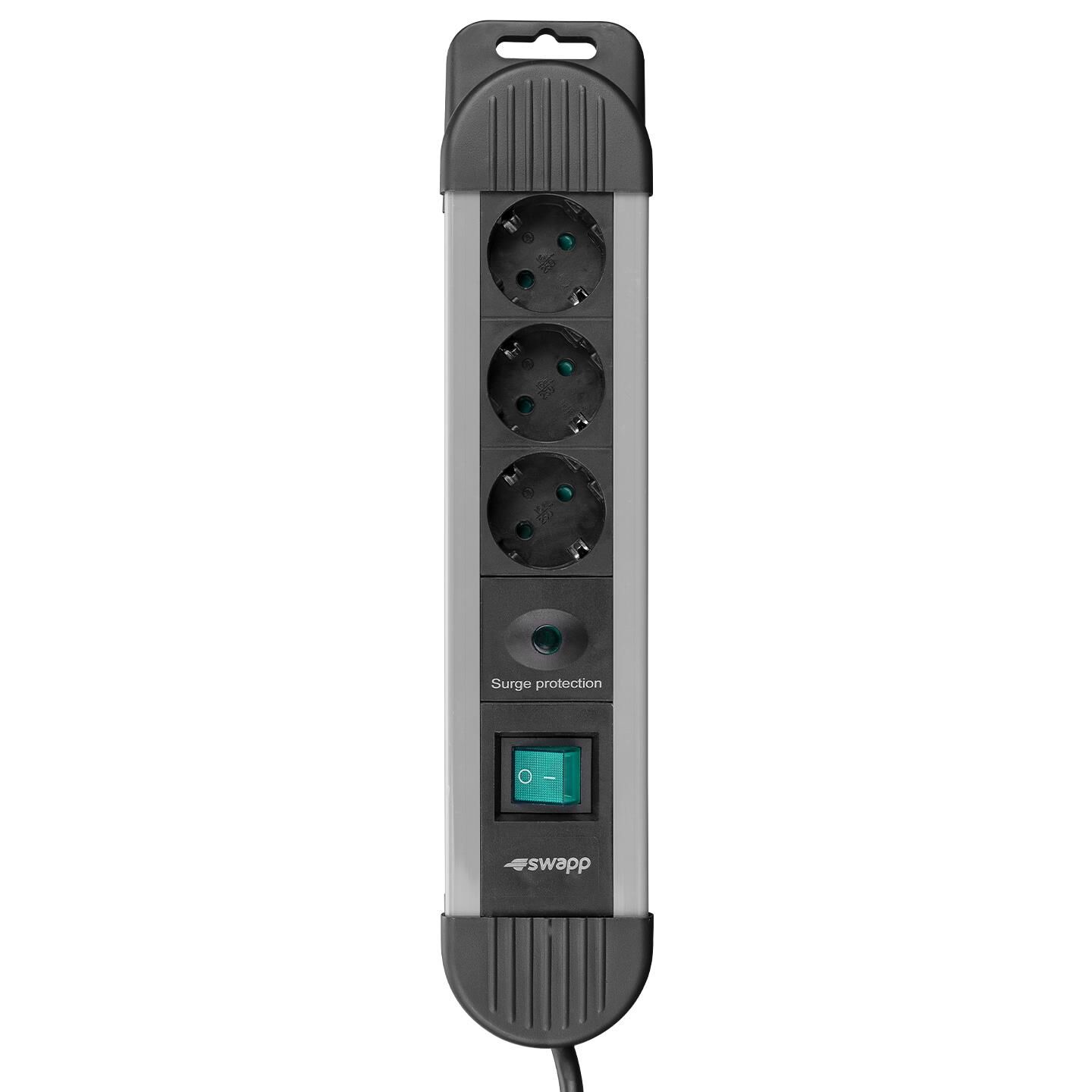 S-LİNK SPGKS03 1.5M 3G1.5MM2 900 JOULE 3LÜ AKIM KOR. GRİ GRUP PRİZ