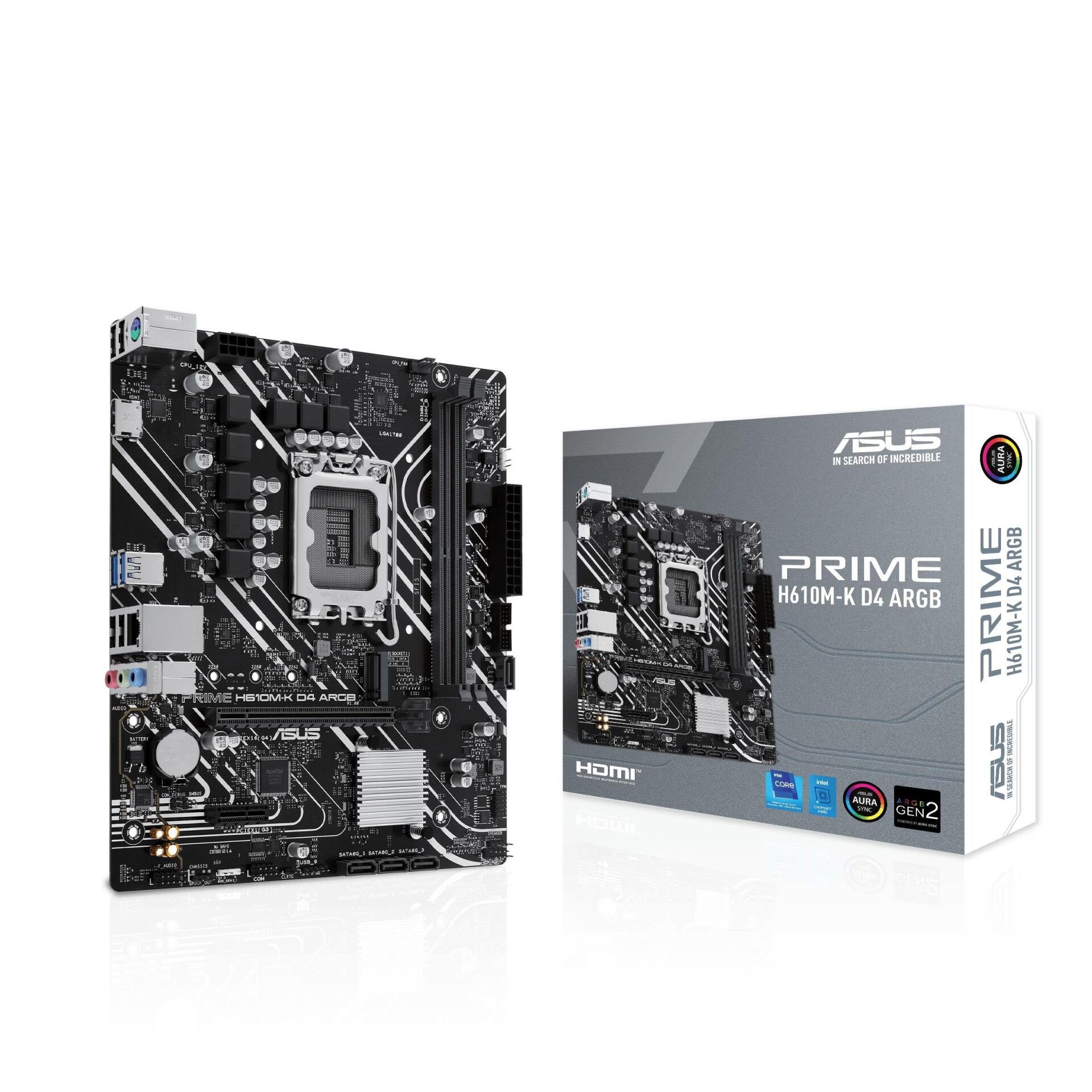 ASUS PRİME H610M-K D4 ARGB 3200MHZ DDR4 SOKET 1700 M.2 HDMI D-SUB MATX ANAKART