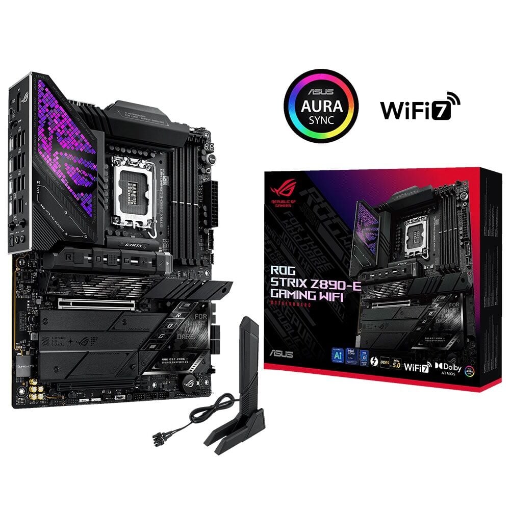 ASUS ROG STRIX Z890-E GAMING LGA1851 DDR5 8800 DP HDMI 2XUSB4 7X M2 USB3.2 WIFI 7 + BT AURA RGB 5GBIT LAN ATX ANAKART 90MB1IM0-M0EAY0
