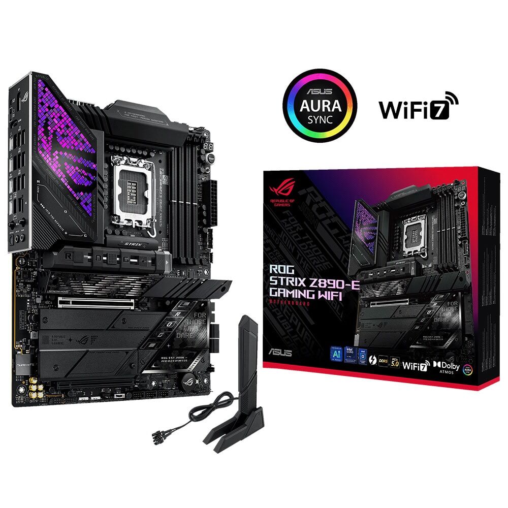 ASUS ROG STRIX Z890-E GAMING LGA1851 DDR5 8800 DP HDMI 2XUSB4 7X M2 USB3.2 WIFI 7 + BT AURA RGB 5GBIT LAN ATX ANAKART 90MB1IM0-M0EAY0