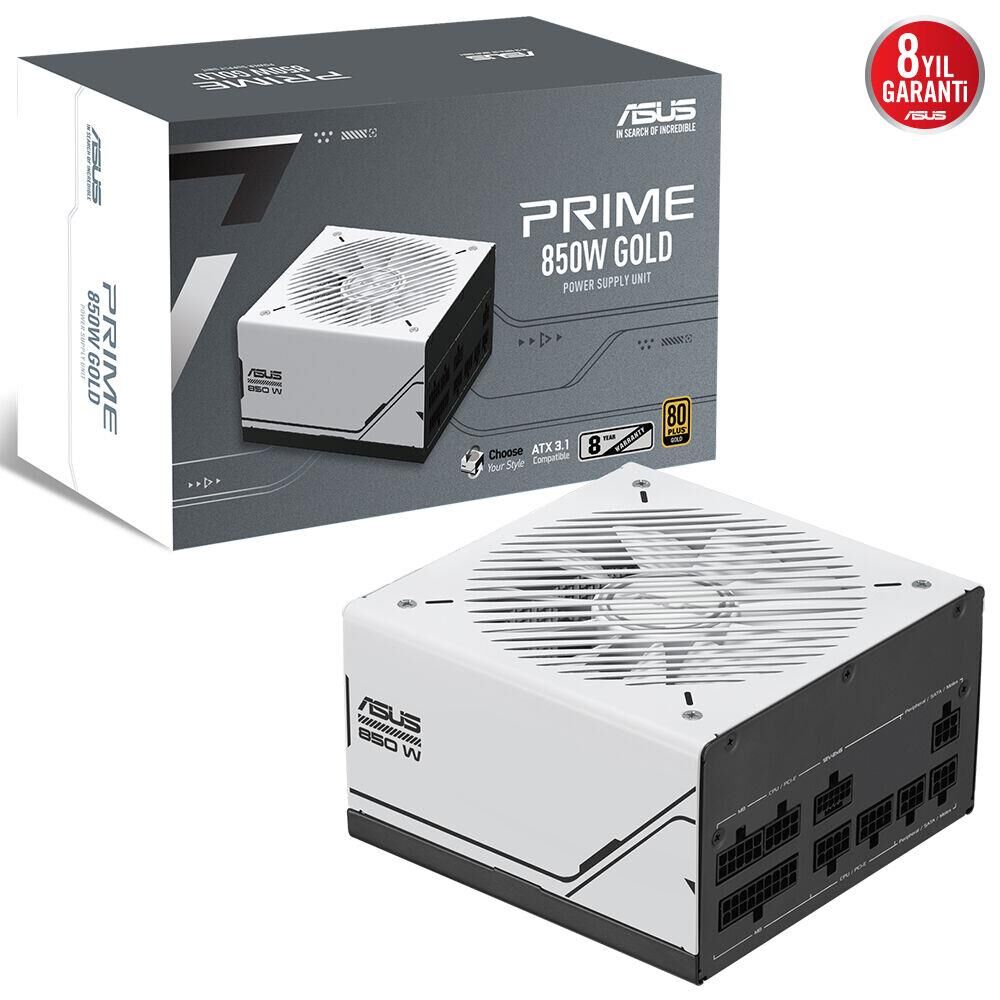 ASUS PRIME AP-850G 80+ GOLD 850W PCIE 5.1 VE ATX 3.1 UYUMLU 8 YIL GARANTİLİ MODÜLER GÜÇ KAYNAĞI 90YE00U0-B0NA00