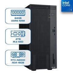 Asus ExpertCenter P500MV-C52108512B0D C5 210H 64 GB DDR5 4 TB M.2 SSD RTX A2000 ADA 16GB W11P Desktop